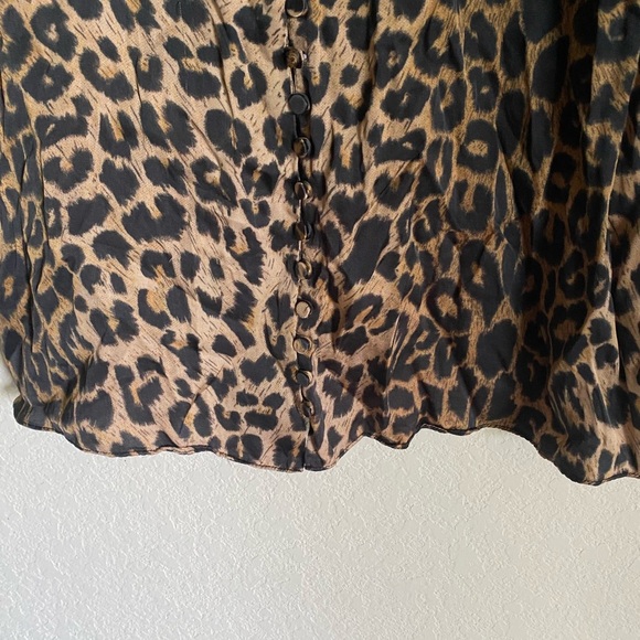 ASO TV Eve Wearing AllSaints Kota Leppo Leopard Print Old Money Mini Dress Sz XS - Picture 9 of 15